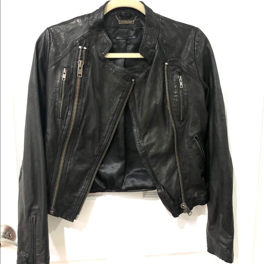 Black leather jacket